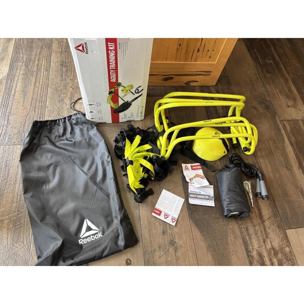 Reebok Agility Training Kit Athletic Hurdles Jump Rope Parachute Discs Ladder